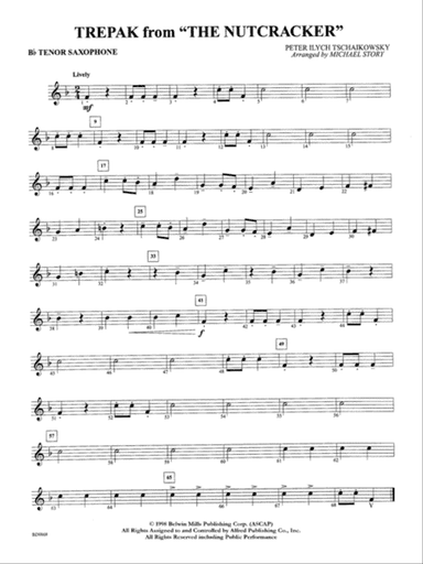Trepak from The Nutcracker: B-flat Tenor Saxophone