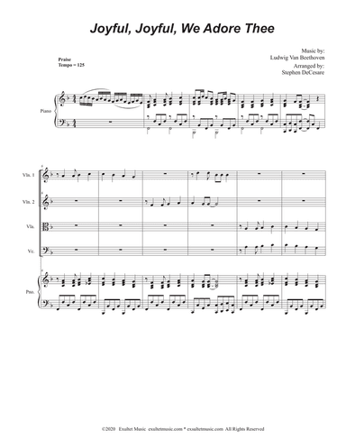 Joyful, Joyful, We Adore Thee (String Quartet and Piano)