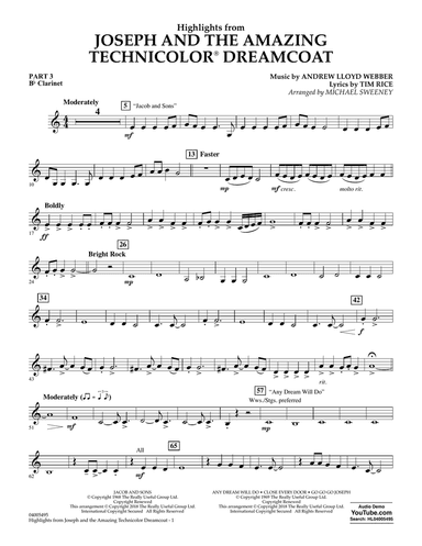 Highlights from Joseph and the Amazing Technicolor Dreamcoat - Pt.3 - Bb Clarinet