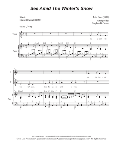 See Amid The Winter's Snow (Duet for Soprano and Tenor solo)