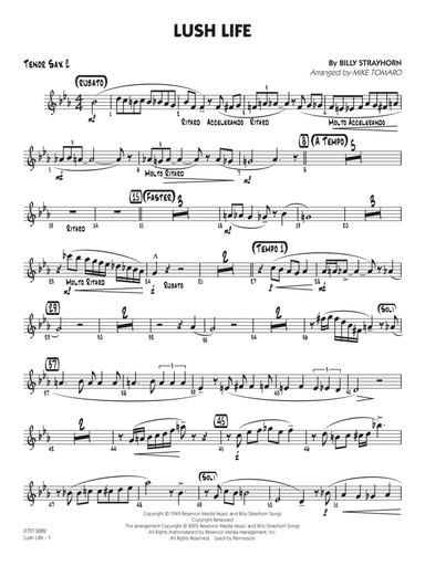 Lush Life (arr. Mike Tomaro) - Tenor Sax 2