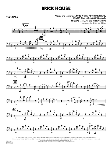 Brick House (arr. Paul Murtha) - Trombone 1