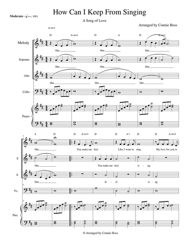 How Can I Keep From Singing - Love - cello, vocal trio and piano