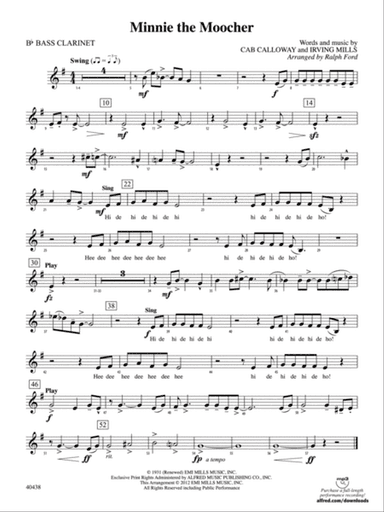Minnie the Moocher: B-flat Bass Clarinet