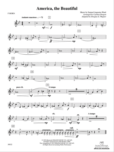 America, the Beautiful: 1st F Horn