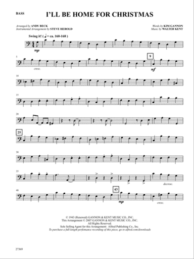 I'll Be Home for Christmas: String Bass