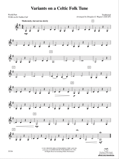 Variants on a Celtic Folk Tune: (wp) E-flat Tuba T.C.