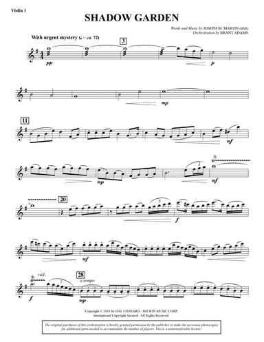 Shadow Garden (Full Orchestra) - Violin 1