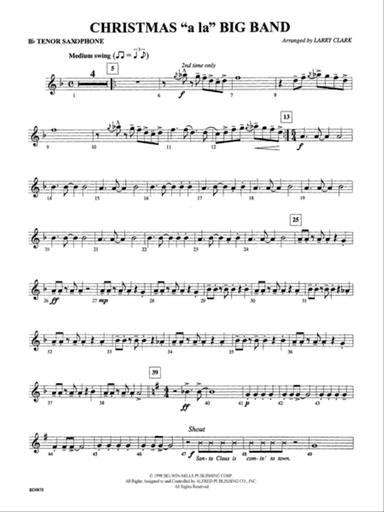 Christmas a la Big Band: B-flat Tenor Saxophone