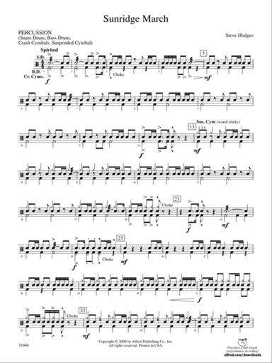 Sunridge March: 1st Percussion