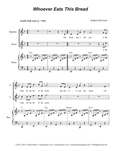 Whoever Eats This Bread (2-part choir - (Soprano and Tenor)
