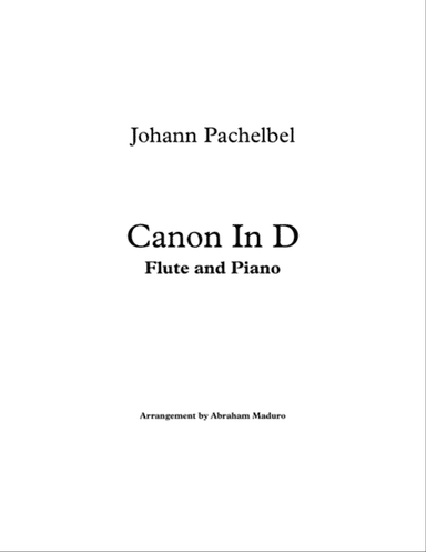 Pachelbel`s Canon In D Flute and Piano