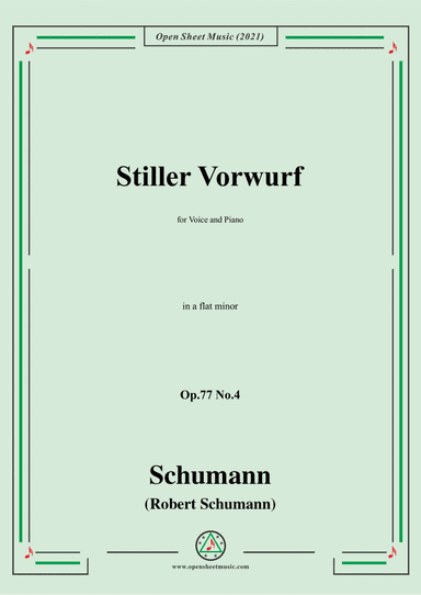 Schumann-Stiller Vorwurf,Op.77 No.4,in a flat minor