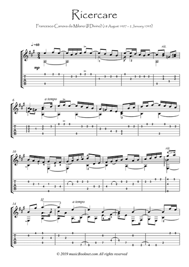 Ricercare guitar solo