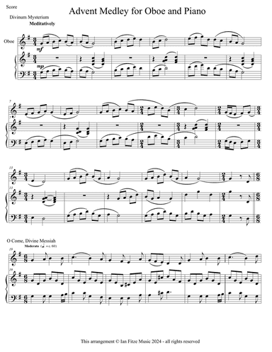Advent Hymn Medley for Oboe and Piano