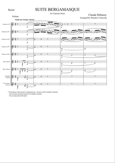 C.Debussy - Prelude from Suite Bergamasque (for Clarinet Choir)