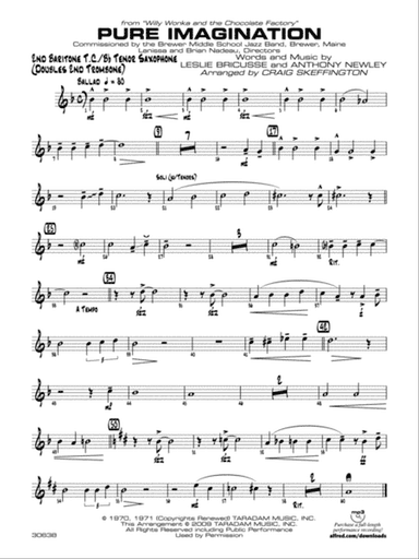 Pure Imagination (from Willy Wonka and the Chocolate Factory): 2nd Baritone T.C.