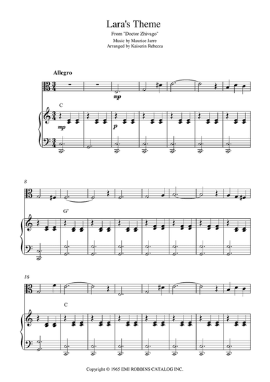 Lara's Theme From Doctor Zhivago