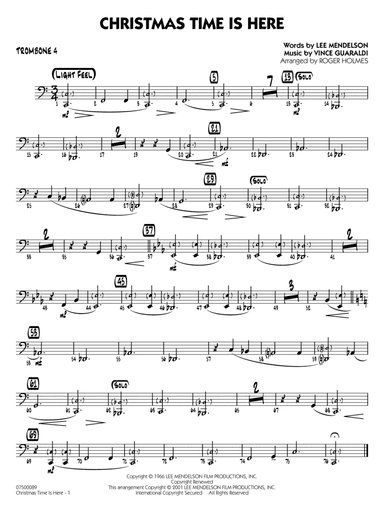 Christmas Time Is Here (arr. Roger Holmes) - Trombone 4