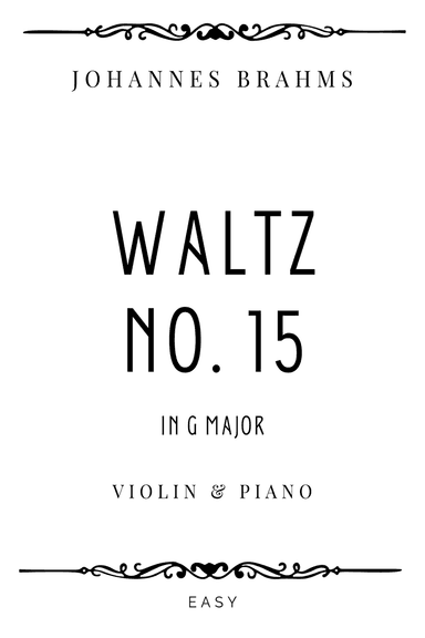 J. Brahms - Waltz No. 15 in G Major - Easy