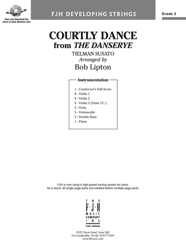 Courtly Dance from The Danserye: Score