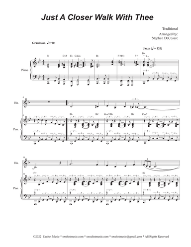 Just A Closer Walk With Thee (French Horn solo and Piano)