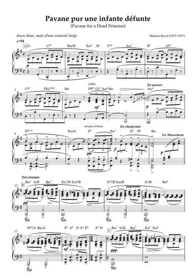 Pavane pour Une Infante Defunte - Maurice Ravel (Piano with Jazz Chords)
