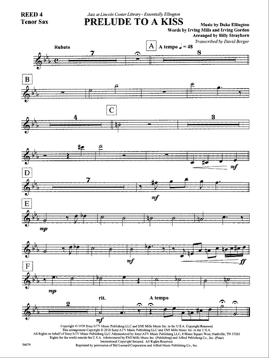 Prelude to a Kiss: B-flat Tenor Saxophone