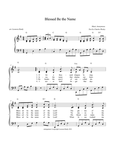 Blessed Be the Name (O For a Thousand Tongues to Sing)
