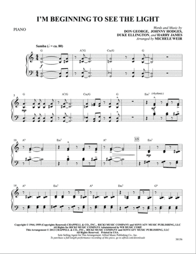I'm Beginning to See the Light: Piano Accompaniment