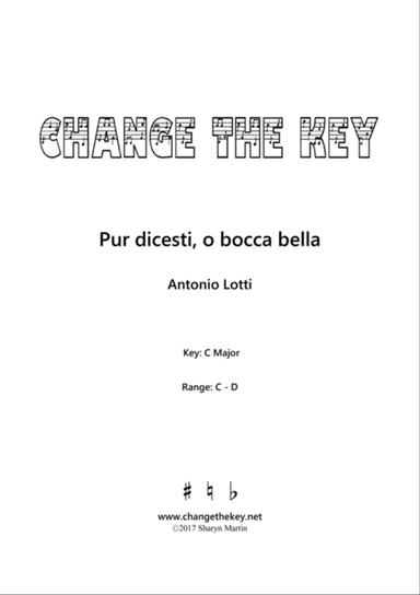 Pur dicesti, o bocca bella - C Major