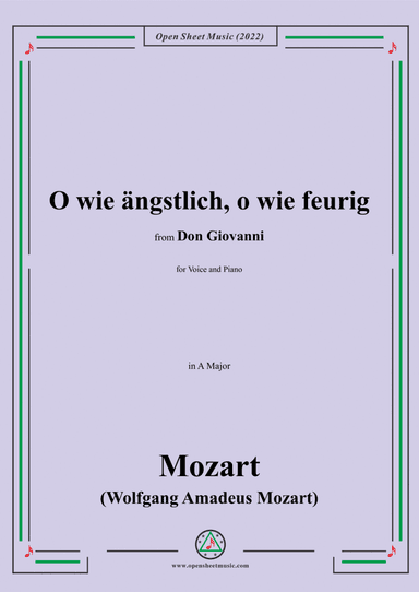 Mozart-O wie ängstlich,o wie feurig,in A Major,from Don Giovanni,for Voice and Piano