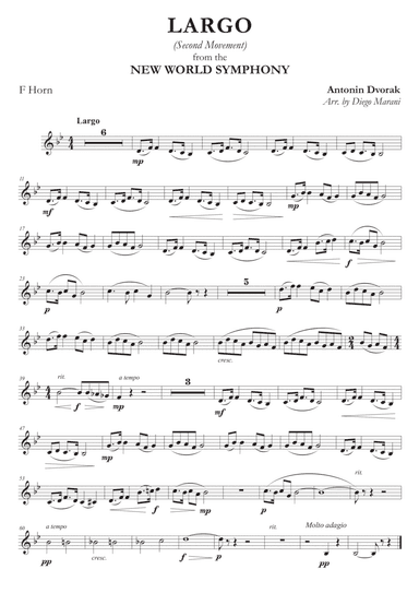 Largo from "New World Symphony" for Horn and Piano