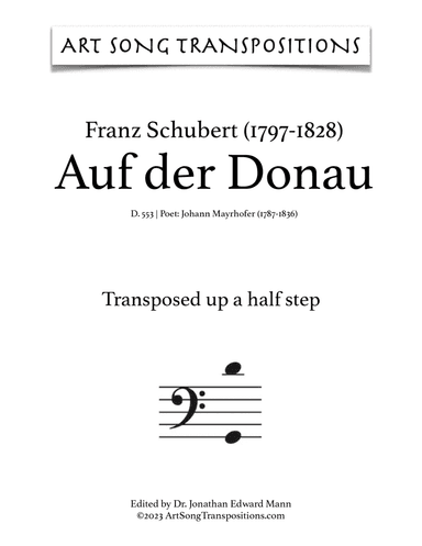 SCHUBERT: Auf der Donau, D. 553 (transposed up a half step)