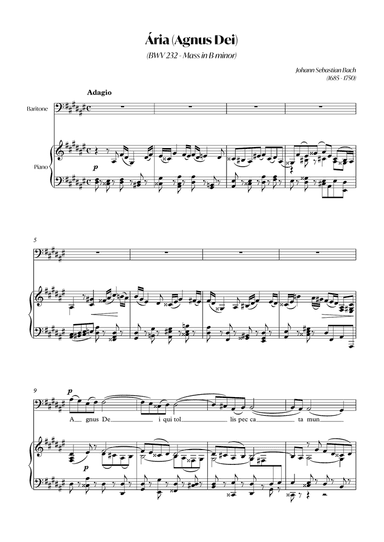 Aria (Agnus dei) from the Mass in B Minor (BACH) - Baritone_D#m
