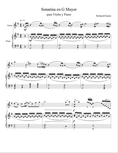 Sonatina in G Mayor, para Violin y Piano