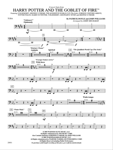 Harry Potter and the Goblet of Fire,™ Concert Suite from: Tuba