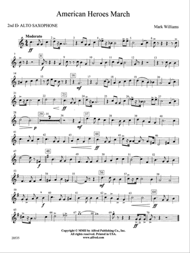 American Heroes March: 2nd E-flat Alto Saxophone
