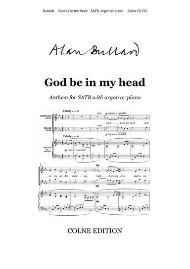 God be in my head (Anthem for SATB and organ or piano)