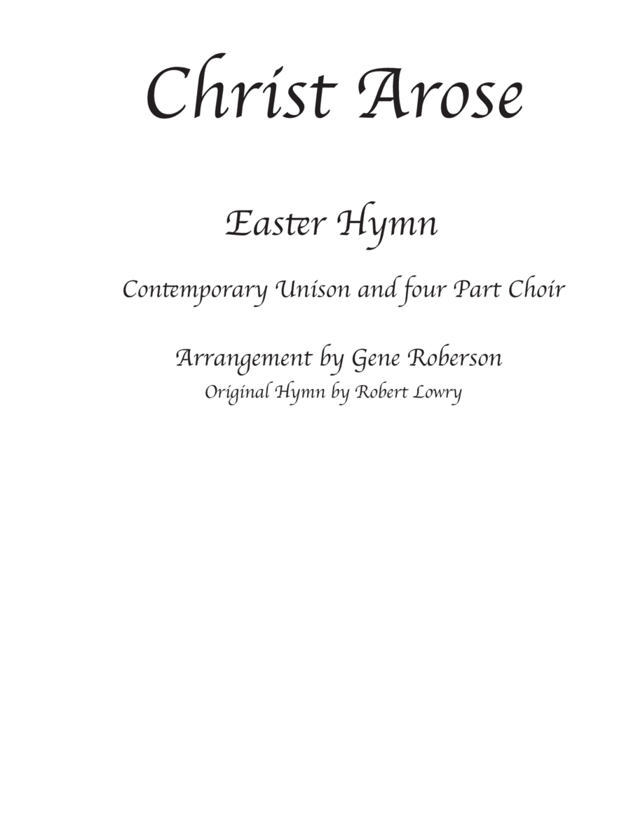Christ Arose Contemporary Vocal Version