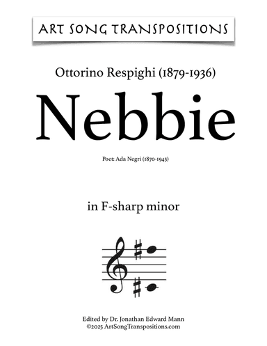RESPIGHI: Nebbie (transposed to F-sharp minor)