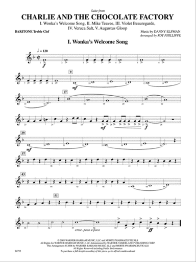 Charlie and the Chocolate Factory, Suite from: Baritone T.C.