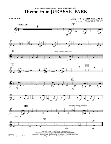 Theme from Jurassic Park - Bb Trumpet