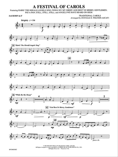 A Festival of Carols: 3rd F Horn