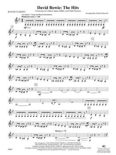 David Bowie: The Hits: B-flat Bass Clarinet