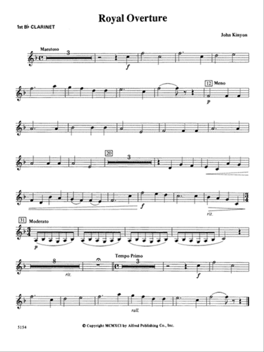 Royal Overture: 1st B-flat Clarinet