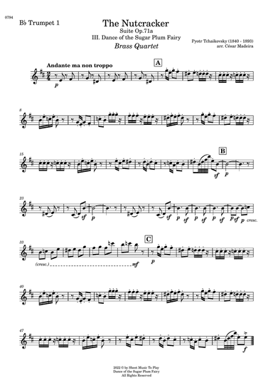 Dance of the Sugar Plum Fairy - Brass Quartet (Individual Parts)