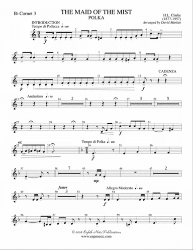 The Maid of the Mist (Solo Cornet and Concert Band): 3rd B-flat Cornet
