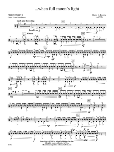 ... when full moon's light: 1st Percussion