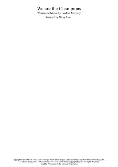 We Are The Champions